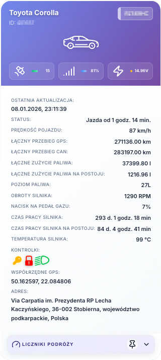 Szczegóły pojazdu - podgląd